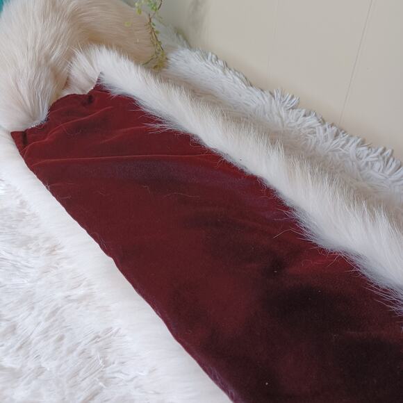 Real Luxurious Natural Beige Fox Warmth Fur Double Sided Boa Stole Scarf Tails - Picture 10 of 13